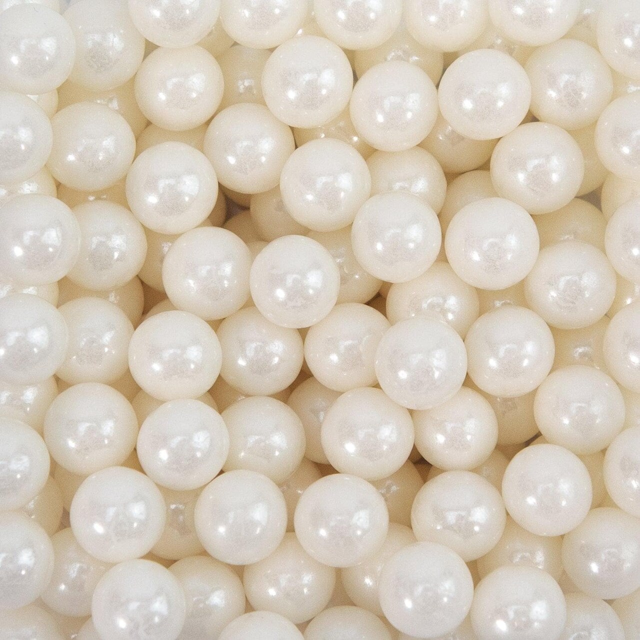 Krazy Sprinkles - White Pearl 8mm Beads (1/2 Cup, 1x Jar) for Cakes, Ice Cream & Cookies